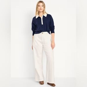 Old Navy High-Waisted Taylor Trouser Wide-Leg Pants 8 Tall